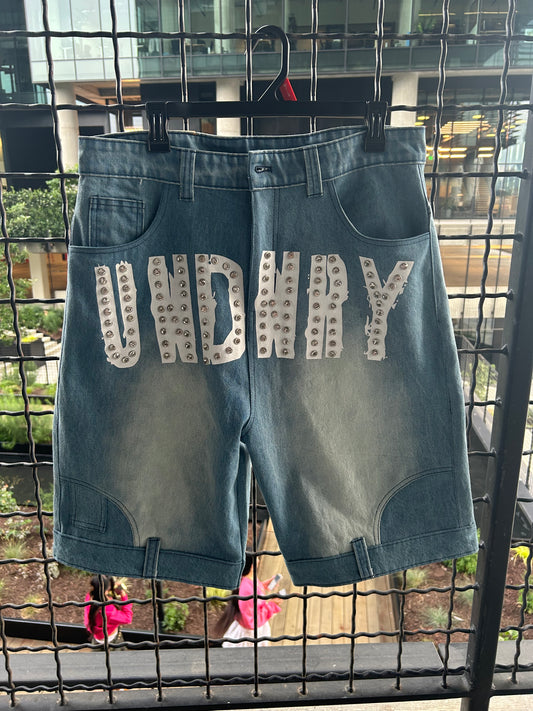BLUE UNDNRY GEMSTONE JORTS